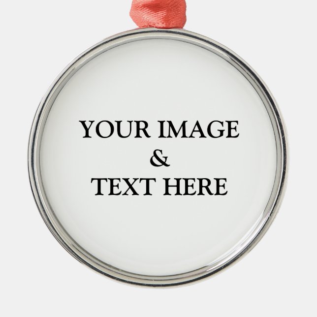 Personalised Custom Your Own Photo & Text Metal Ornament (Front)