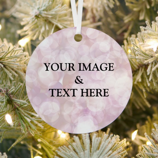 Personalised Custom Your Own Photo & Text  Metal Tree Decoration (Insitu)