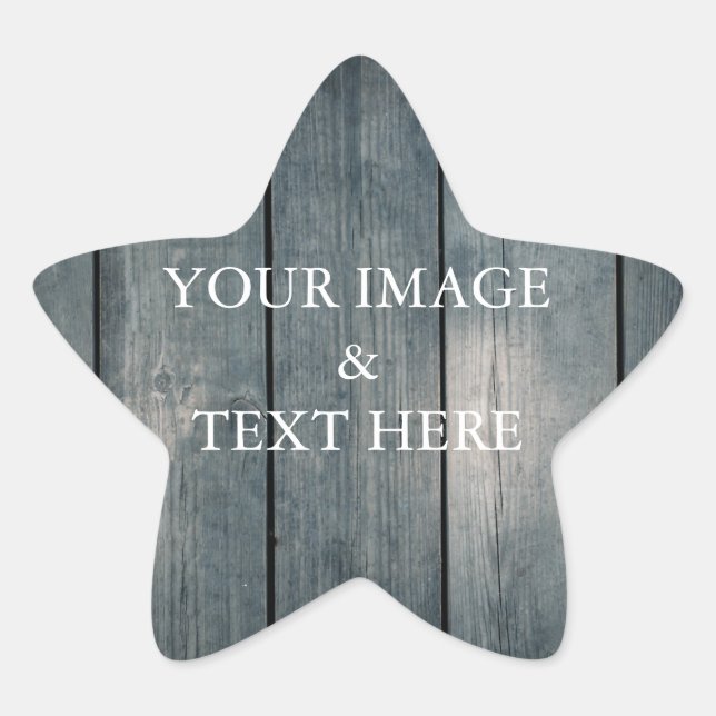 Personalised Custom Your Own Photo & Text Star Sticker (Front)