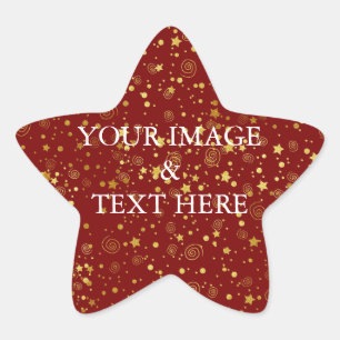 Personalised Custom Your Own Photo & Text Star Sticker
