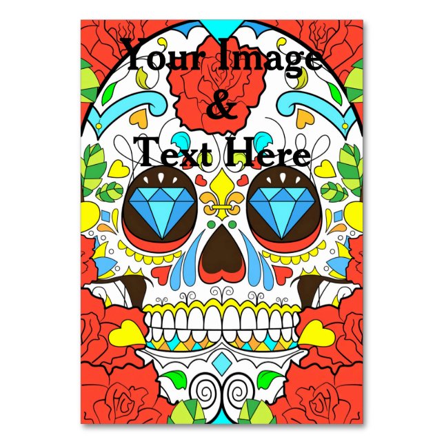 Personalised Custom Your Own Photo & Text Table Nu Table Number (Front)