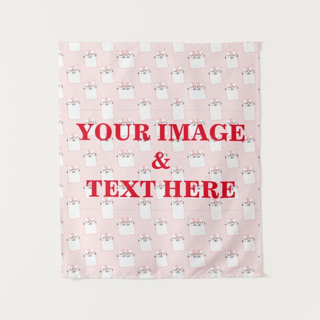 Personalised Custom Your Own Photo & Text Tapestry (Front)