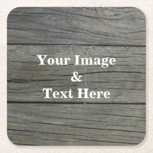 Personalised Custom Your Own Photo Wooden Square P Paper Coaster