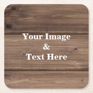 Personalised Custom Your Own Photo Wooden Square P Paper Coaster