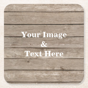 Personalised Custom Your Own Photo Wooden Square P Paper Coaster