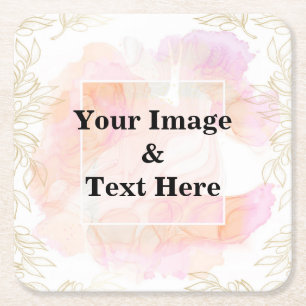 Personalised Custom Your Own Photo Wooden Square P Paper Coaster