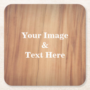 Personalised Custom Your Own Photo Wooden Square P Paper Coaster