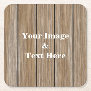 Personalised Custom Your Own Photo Wooden Square P Paper Coaster