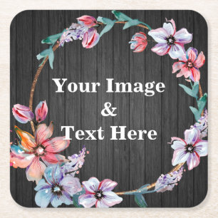 Personalised Custom Your Own Photo Wooden Square P Paper Coaster