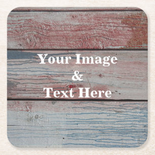 Personalised Custom Your Own Photo Wooden Square P Paper Coaster