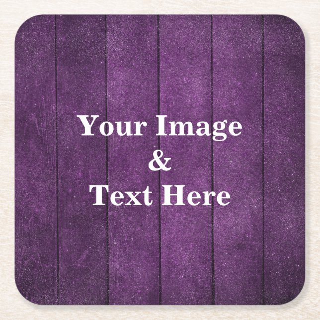 Personalised Custom Your Own Photo Wooden Square P Square Paper Coaster (Front)