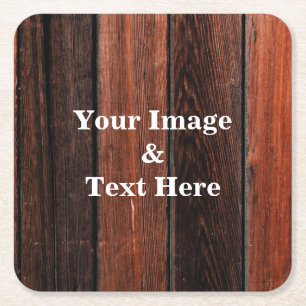 Personalised Custom Your Own Photo Wooden Square P Square Paper Coaster