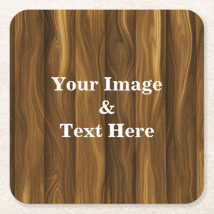 Personalised Custom Your Own Photo Wooden Square P Square Paper Coaster