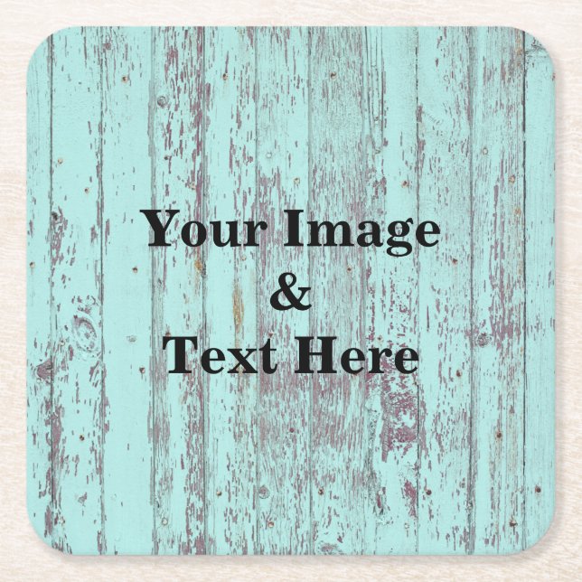 Personalised Custom Your Own Photo Wooden Square P Square Paper Coaster (Front)