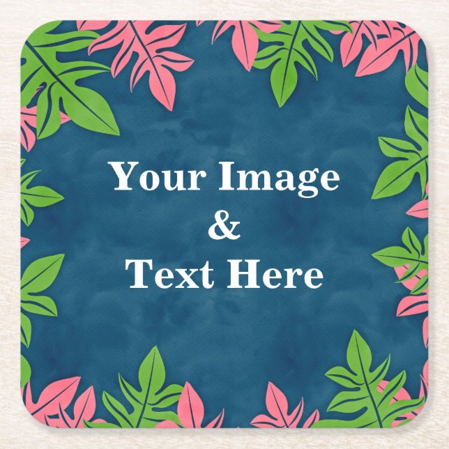 Personalised Custom Your Own Photo Wooden Square P Square Paper Coaster (Front)