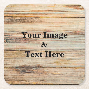 Personalised Custom Your Own Photo Wooden Square Paper Coaster
