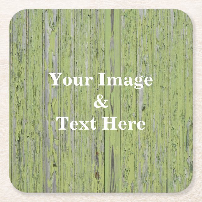 Personalised Custom Your Own Photo Wooden Square Paper Coaster (Front)