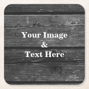 Personalised Custom Your Own Photo Wooden Square Paper Coaster