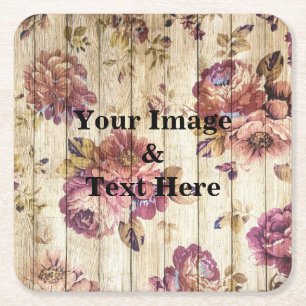 Personalised Custom Your Own Photo Wooden Square Paper Coaster