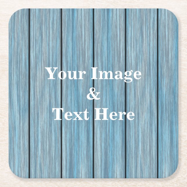 Personalised Custom Your Own Photo Wooden Square Paper Coaster (Front)