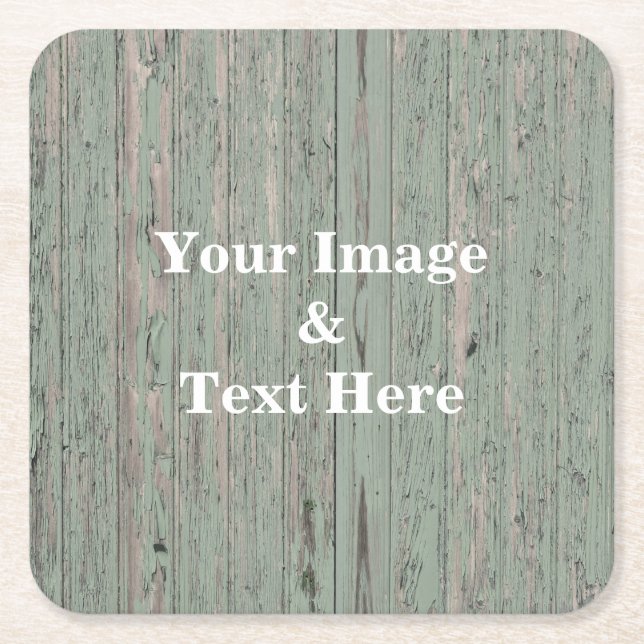 Personalised Custom Your Own Photo Wooden Square Paper Coaster (Front)