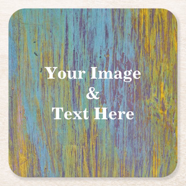 Personalised Custom Your Own Photo Wooden Square Paper Coaster (Front)