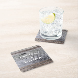 Personalised Custom Your Own Photo Wooden Square Paper Coaster