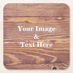 Personalised Custom Your Own Photo Wooden Square Paper Coaster