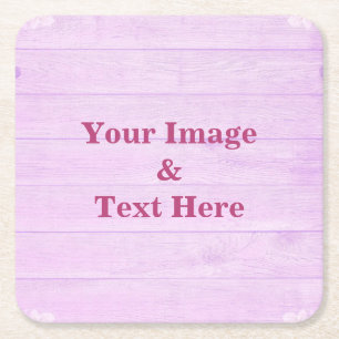 Personalised Custom Your Own Photo Wooden Square Paper Coaster