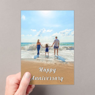 Personalised Custom Your Photo Anniversary Card Acrylic Invitations