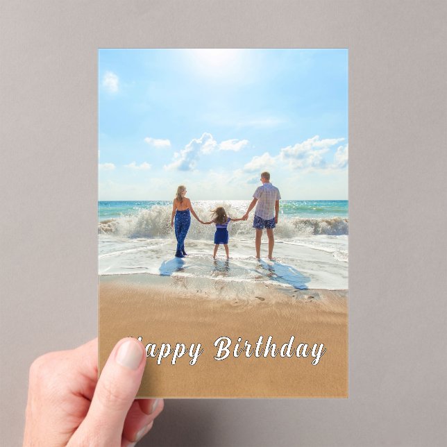 Personalised Custom Your Photo Birthday Card Acrylic Invitations (Insitu (Handheld))