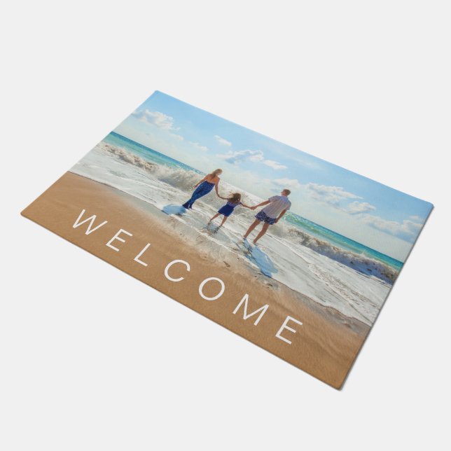 Personalised Custom Your Photo Doormat Welcome (Angled)