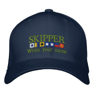 Personalised Custom Your Skipper Nautical Flags Embroidered Hat