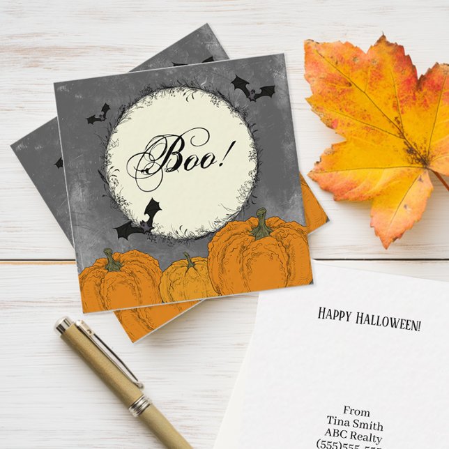 Personalised Customer Halloween Pop By Card (Personalized Business Pop By Enclosure Cards)