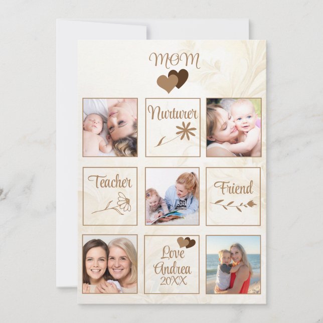 Personalised Customisable Mothers Day Photo Card (Front)