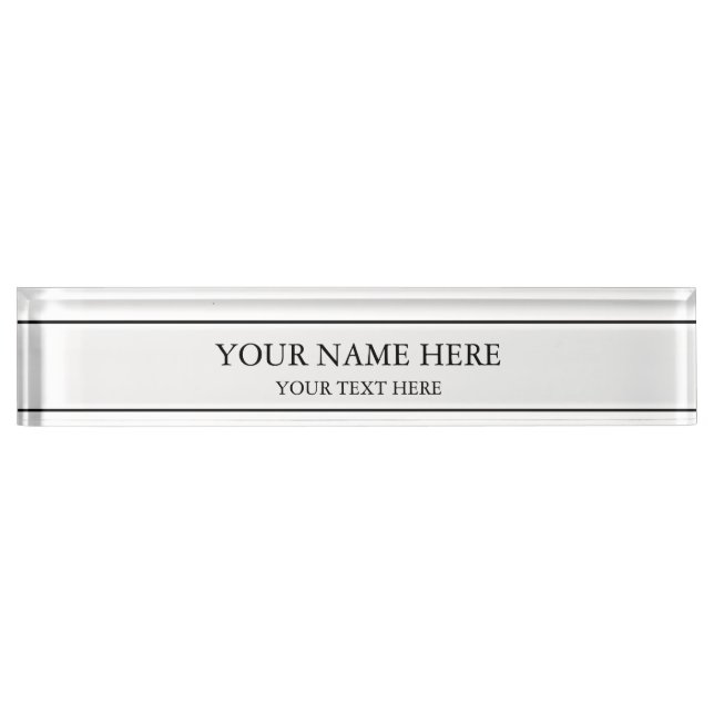 Personalised Customised Desk Name Plate (Front)