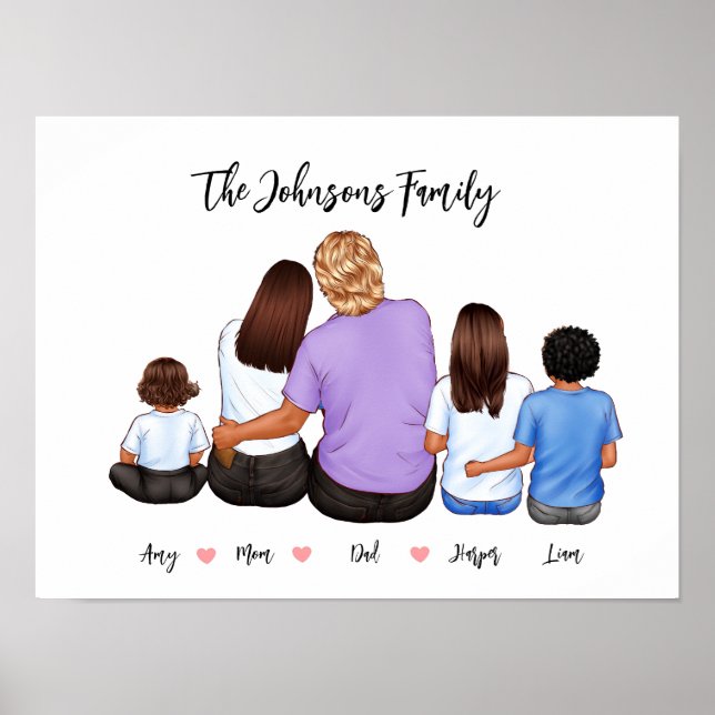 Personalised Customised Family Portrait Poster (Front)