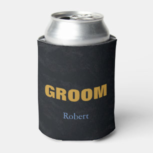Personalised Customised Gold Groom Can Cooler