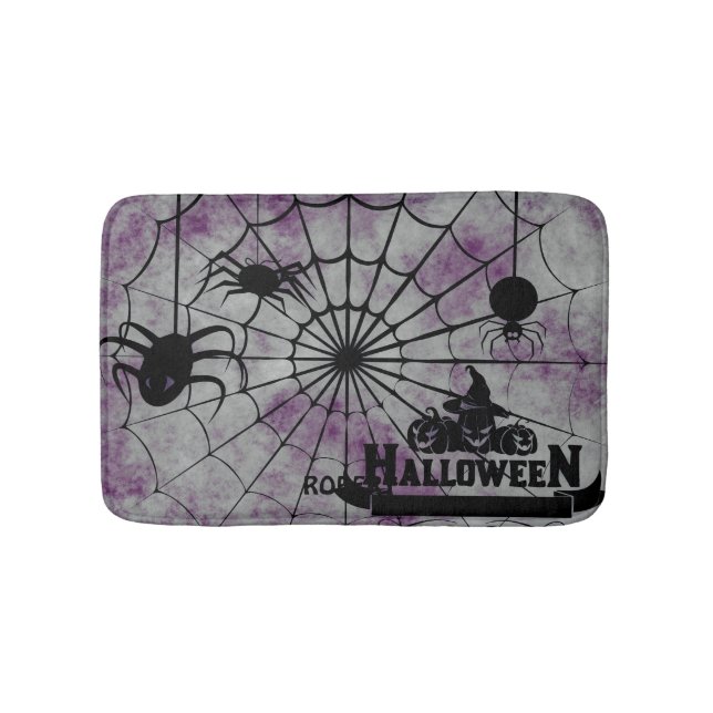 Personalised customised Happy Halloween Bath Mat (Front)