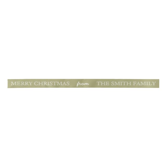 Personalised Customised Merry Christmas Grosgrain  Satin Ribbon (Front)