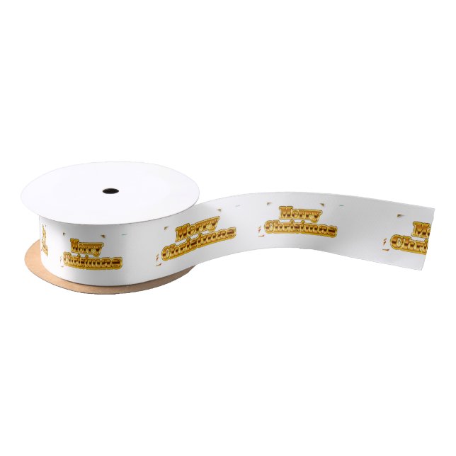 Personalised Customised Merry Christmas Satin Ribbon (Spool)