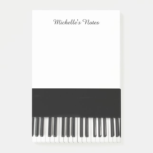 Personalised Customised Piano Keys Post-it Notes (Front)