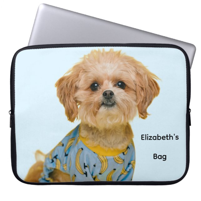 Personalised Cut Dog Pattern Laptop Sleeve (Front)
