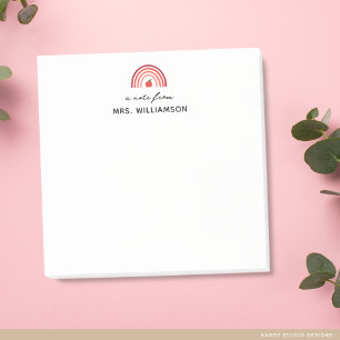 Personalised Cute A Note From Teacher Name Post-it