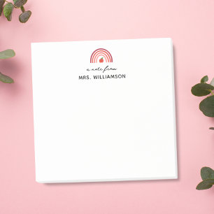 Personalised Cute A Note From Teacher Name Post-it