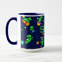 Personalised Cute Aliens in Space