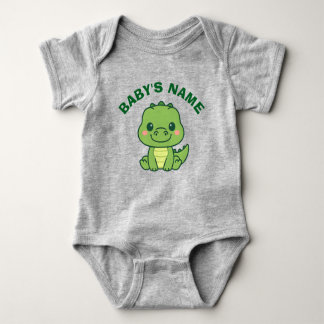 Personalised Cute Alligator Baby Bodysuit
