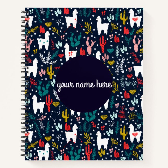 Personalised Cute Alpaca Notebook (Front)