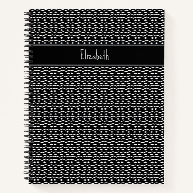 Personalised, Cute and Elegant Zebra Pattern Notebook (Front)