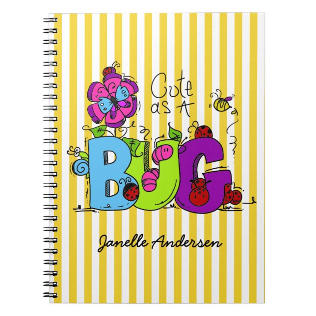 Personalised Cute as a Bug Journal (Front)